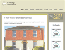 Tablet Screenshot of parklodgeguesthouse.com